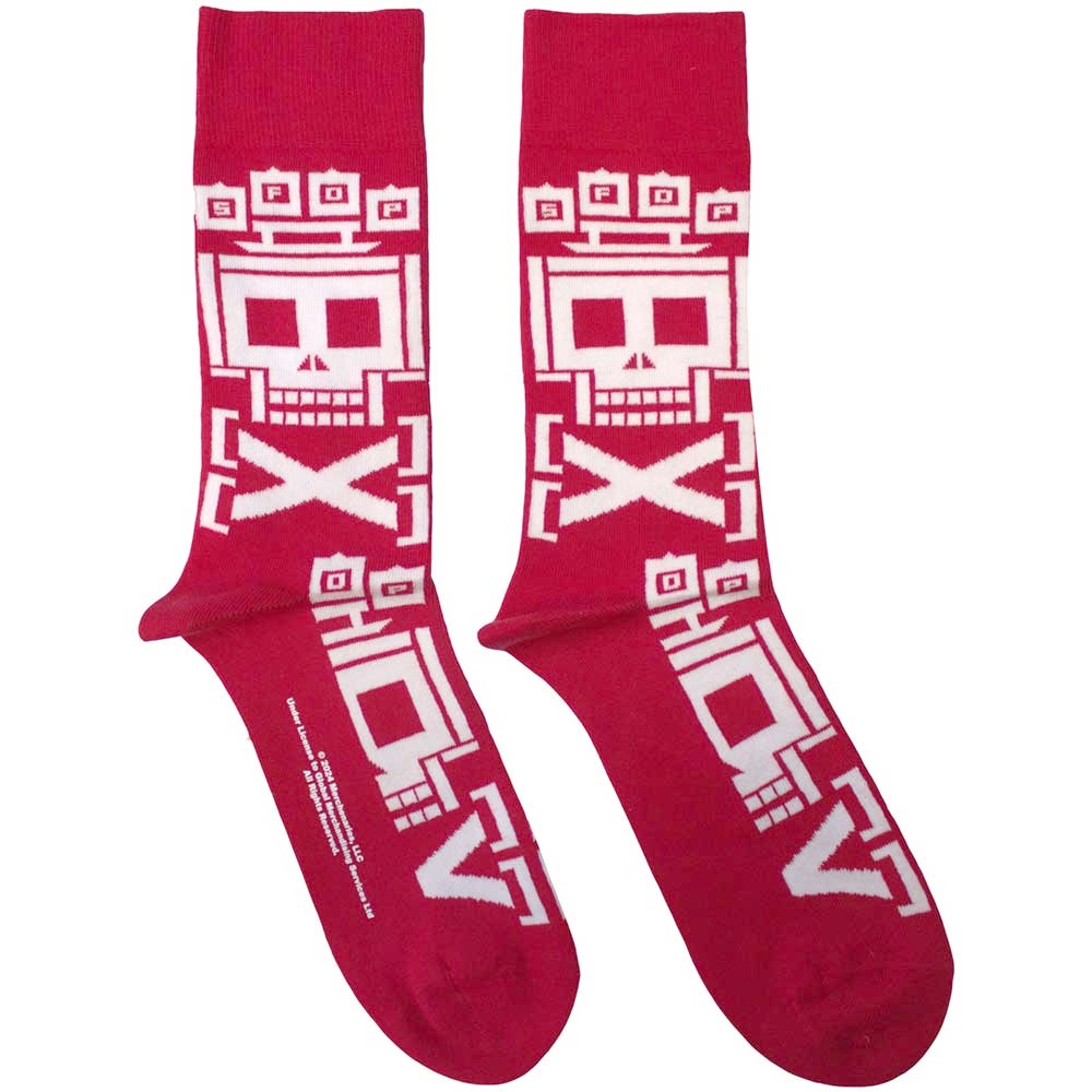 Five Finger Death Punch - Pixeled Skull Repeat Chaussettes - Rouge